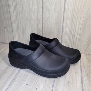 Crocs Women's Neria Pro II Slip Resistant Clogs Black Comfort Work Shoes 8